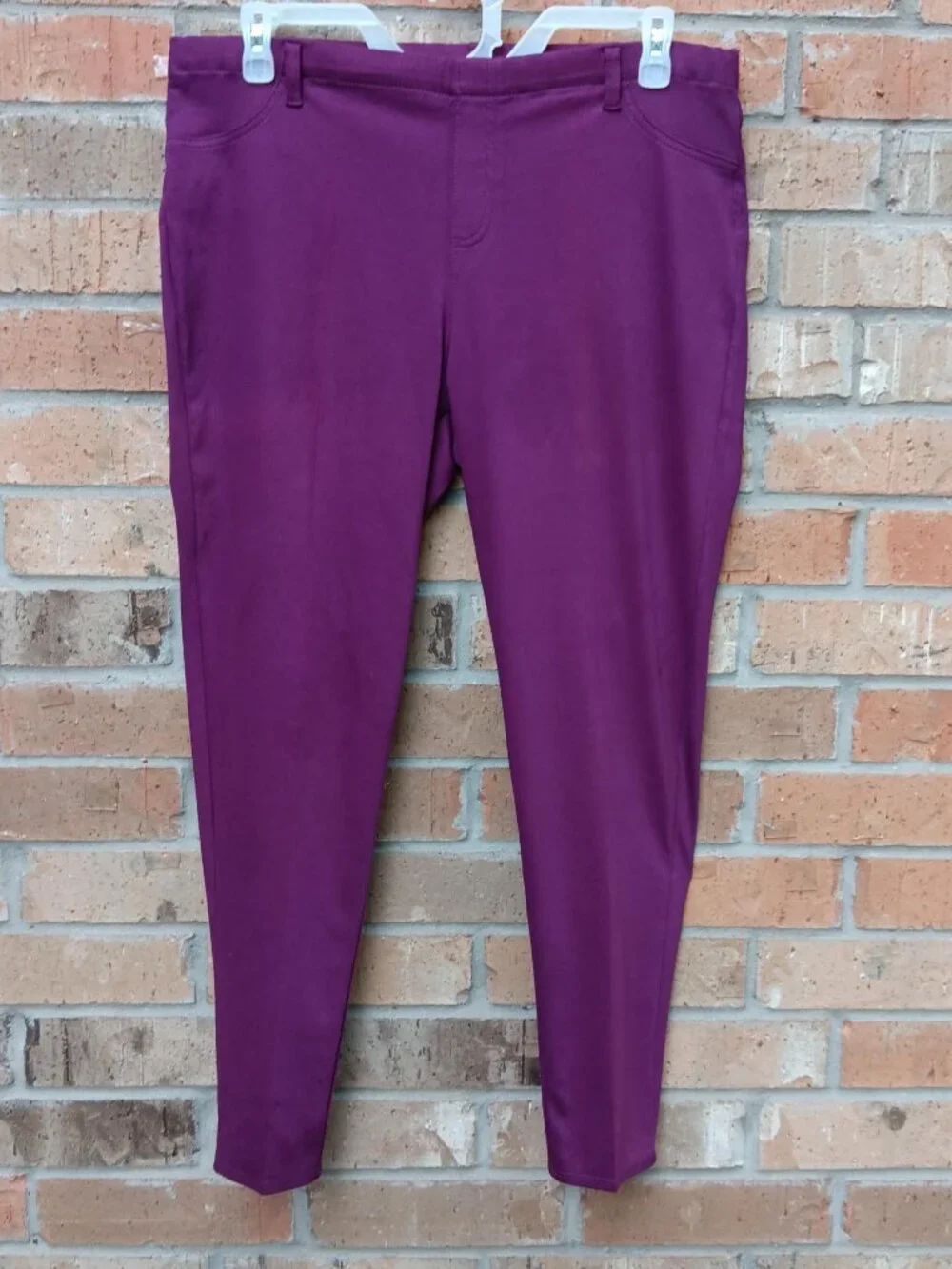 Faded Glory Womens Ankle Jegging Pull On Jeans Pants Berry Size XL (16-18) - Picture 4 of 6